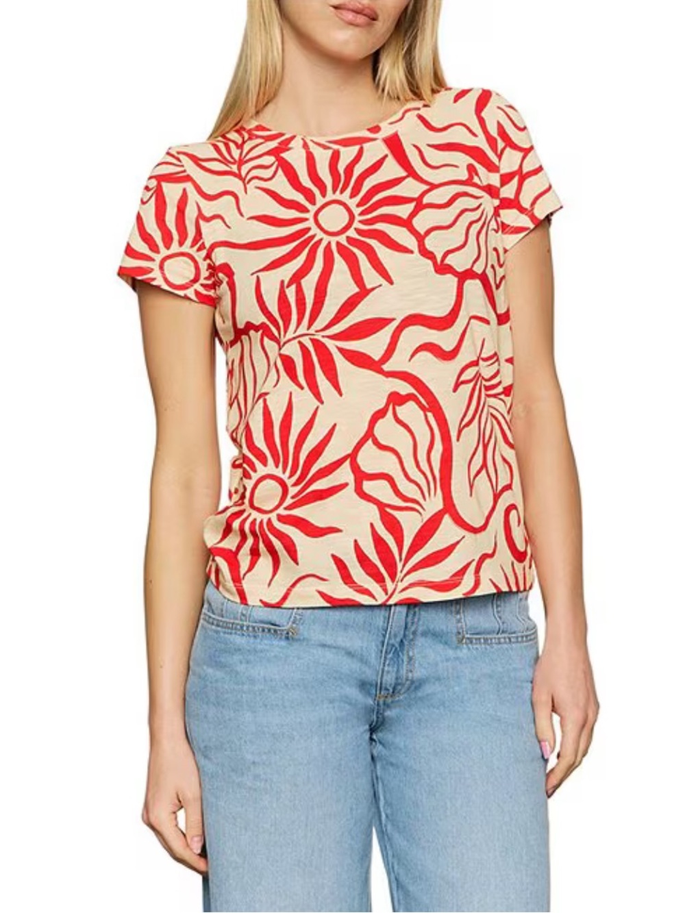 Sanctuary The Perfect Tee Sunny Crew Neck Short Sleeve Top Size M